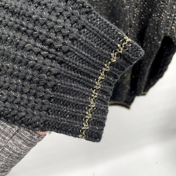 John & Jenn Evereve NWT Black Fabio Sweater with Gold Shimmer // M - Picture 7 of 12